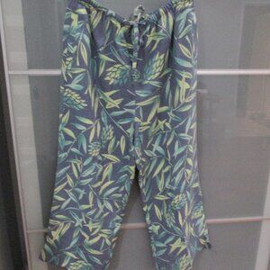 Tommy Bahama 100% Silk Cropped Wide Leg Pants